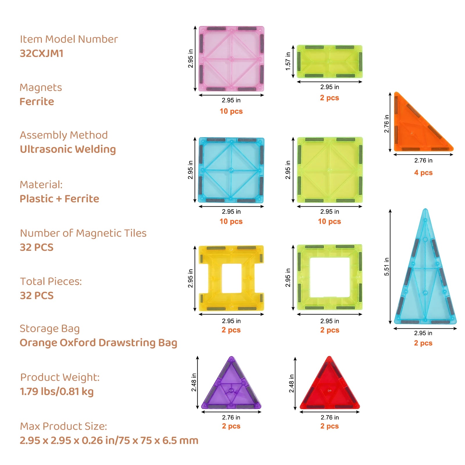 Creative Magnetic Building Tiles Set