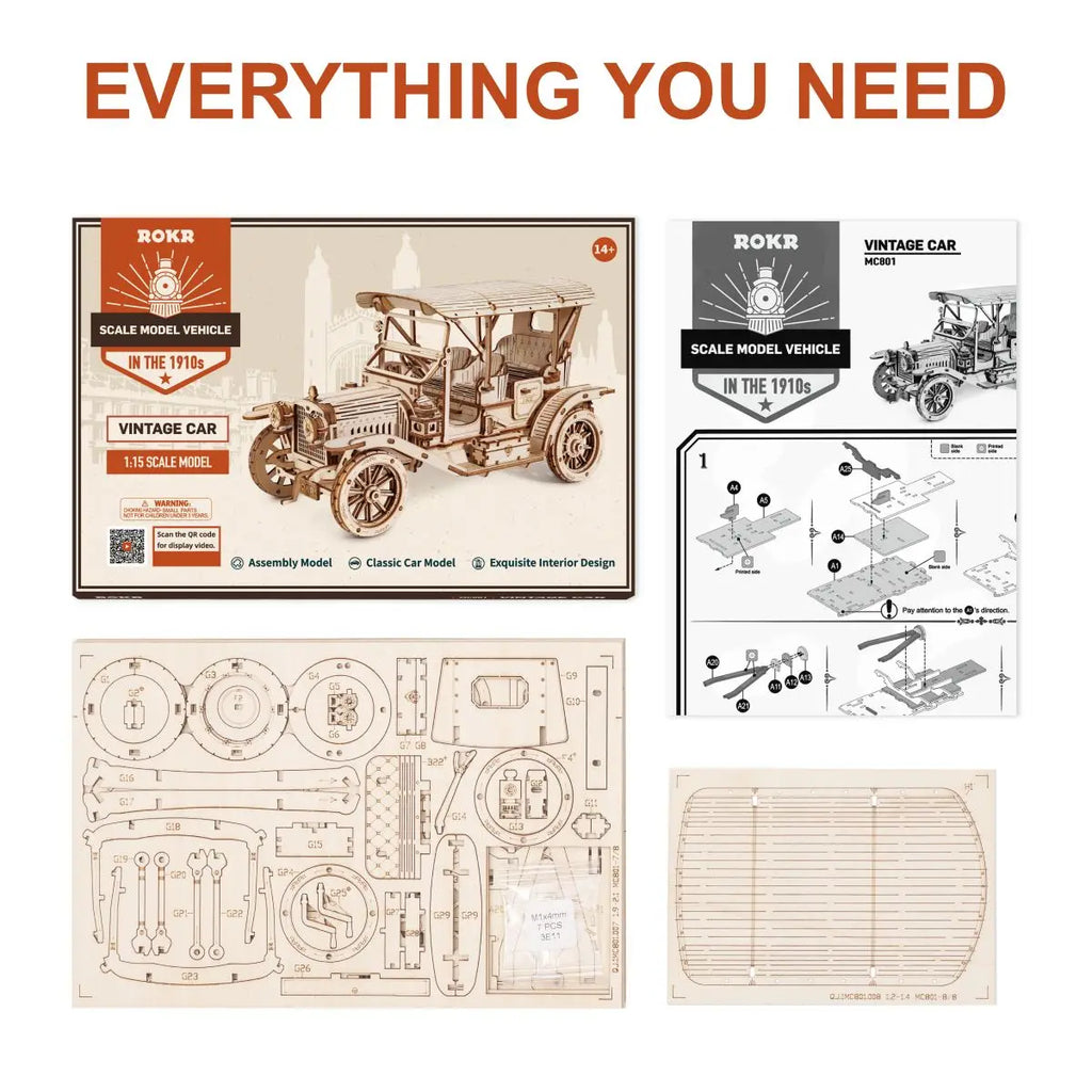 Puzzle 3D Voiture Classique en Bois